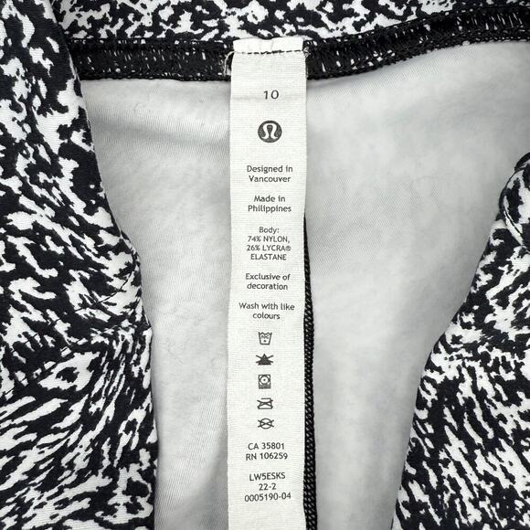 LULULEMON InStill High-Rise Tight 28" Sz 10 Warped Grain Alpine White Black - Picture 5 of 8